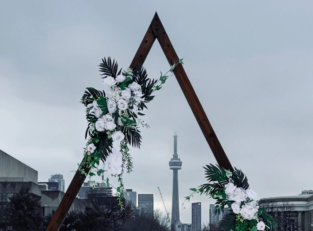 Wooden triangle arch