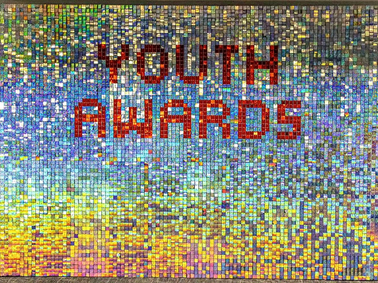 YOUTH AWARDS custom shimmer wall