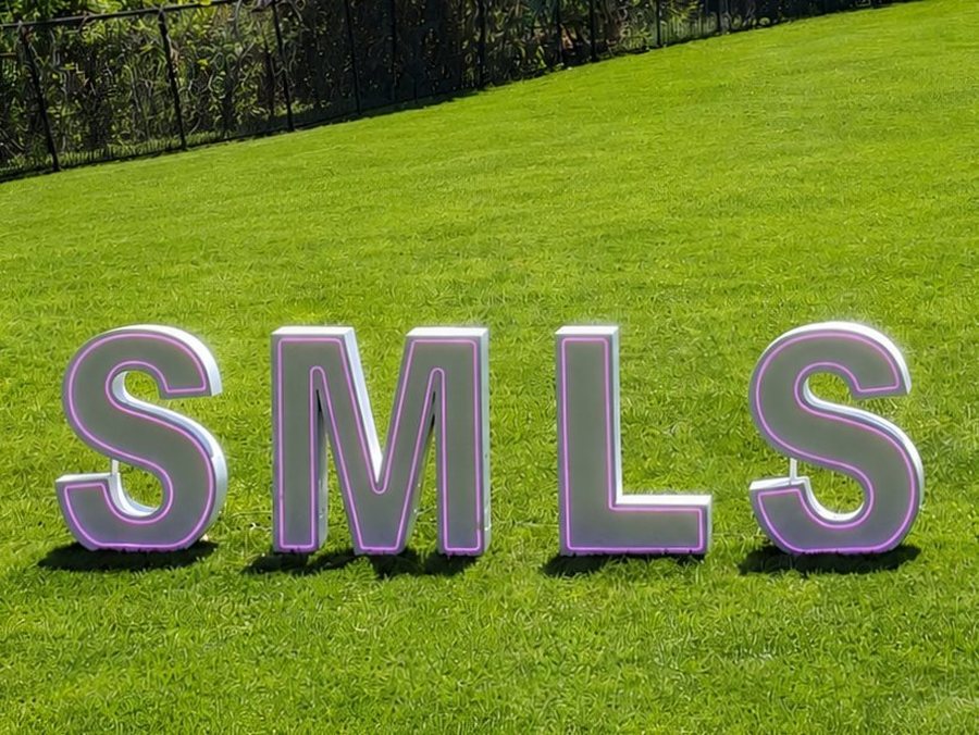 Neon SMLS letters at St. Mildred's-Lightbourn School, Oakville